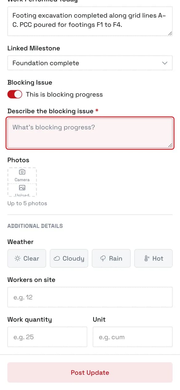 Flag a blocking issue