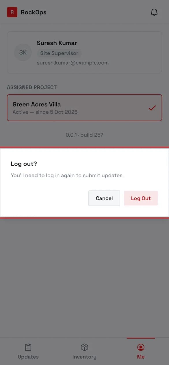 Log out