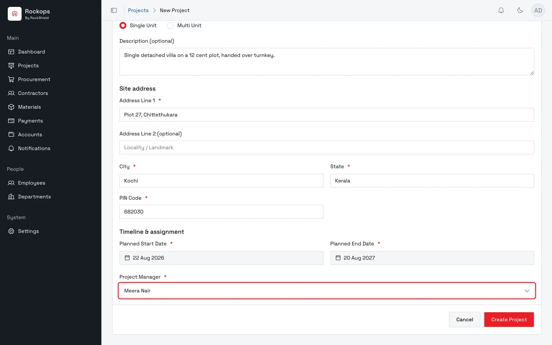 Assign the project manager